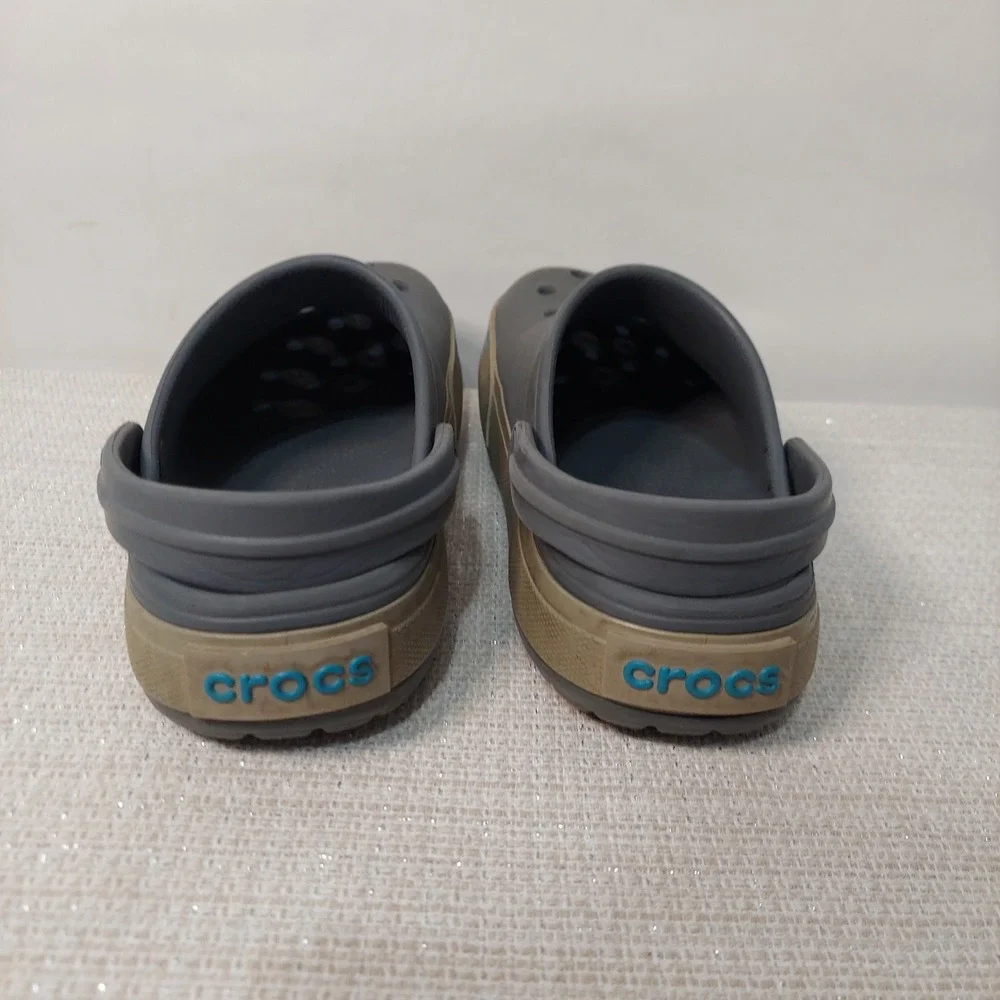 Crocs‎ Crocband Clogs Charcoal Grey Khaki Blue Mens 6 Womens 8 11989